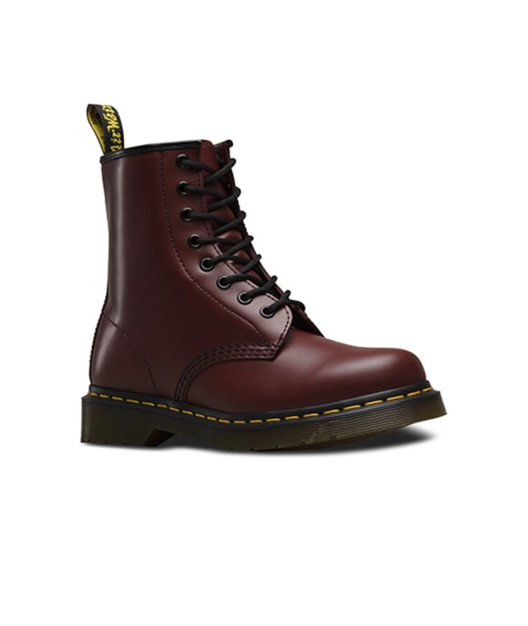 DR. MARTENS Бордовые кожаные высокие ботинки, фото 6