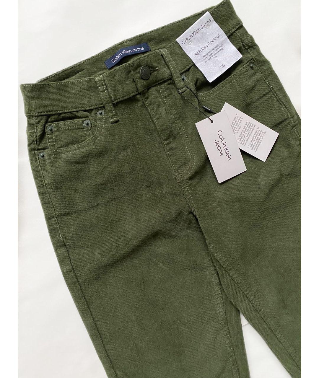 CALVIN KLEIN Зеленые хлопковые брюки широкие, фото 3
