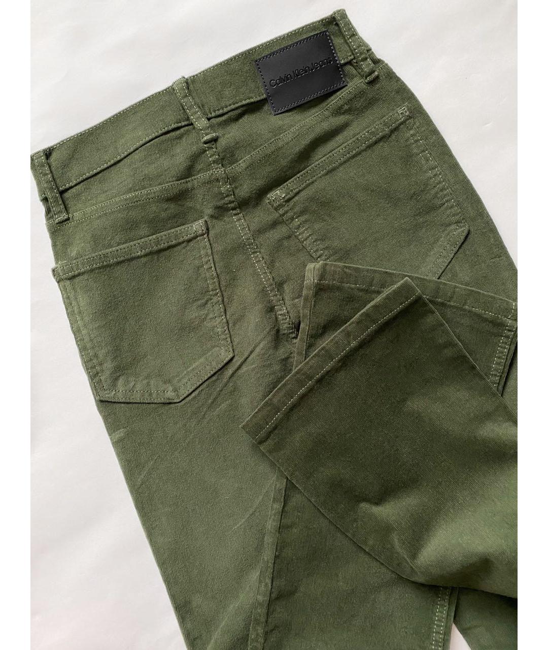 CALVIN KLEIN Зеленые хлопковые брюки широкие, фото 4