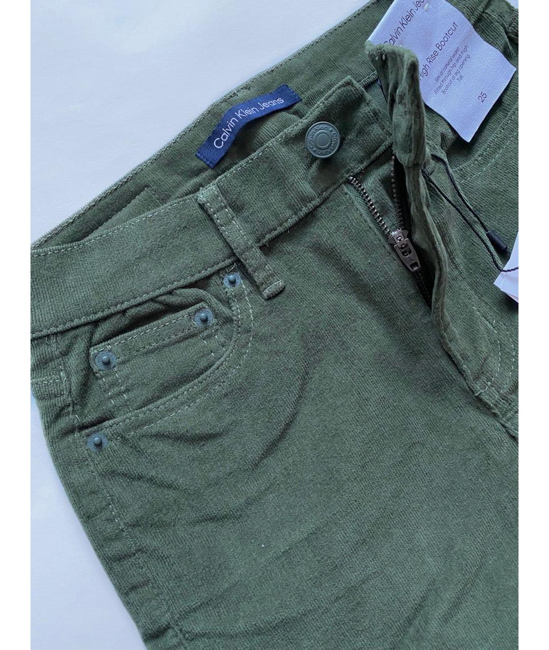 CALVIN KLEIN Зеленые хлопковые брюки широкие, фото 6