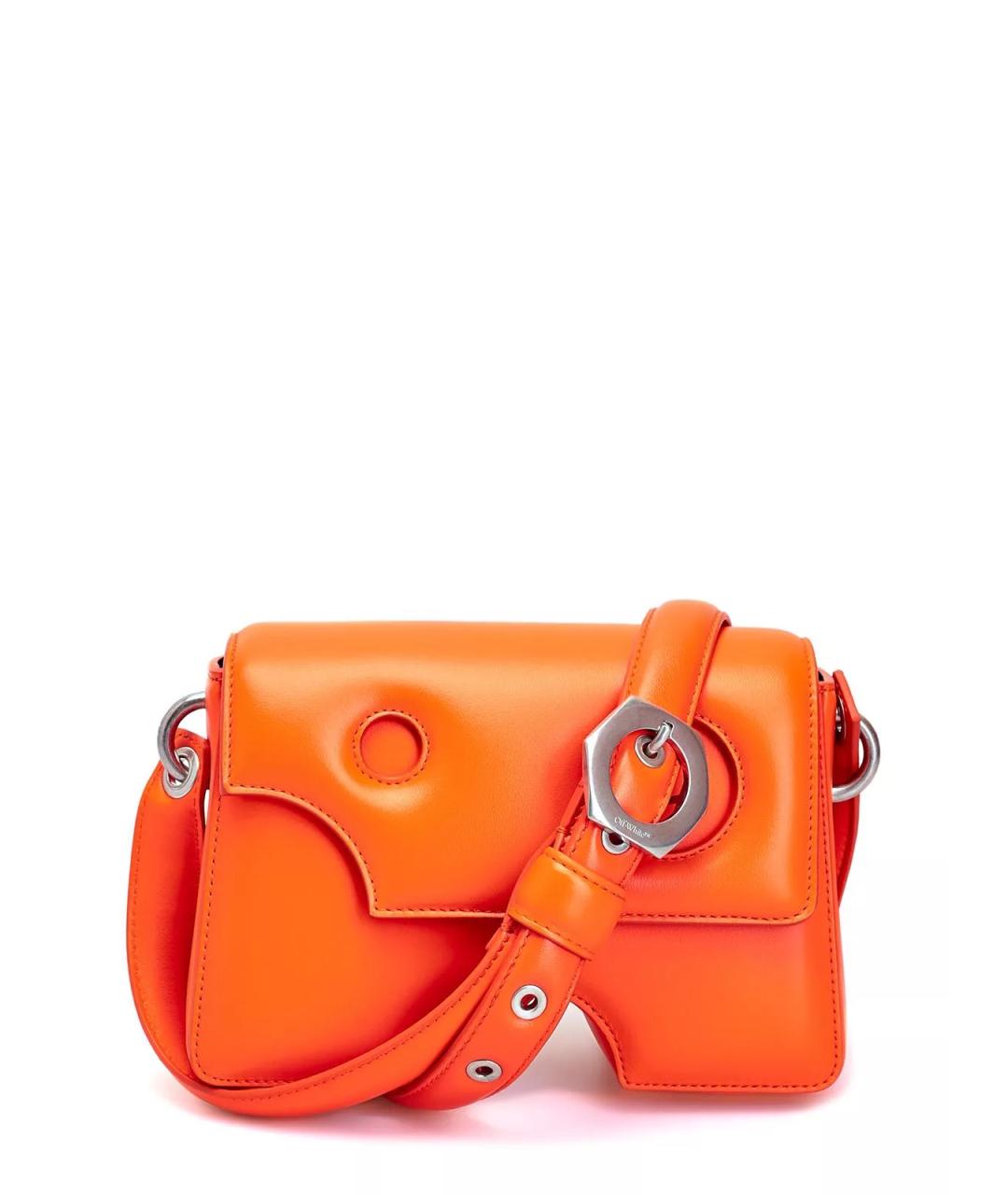 OFF-WHITE Оранжевая кожаная сумка через плечо, фото 1
