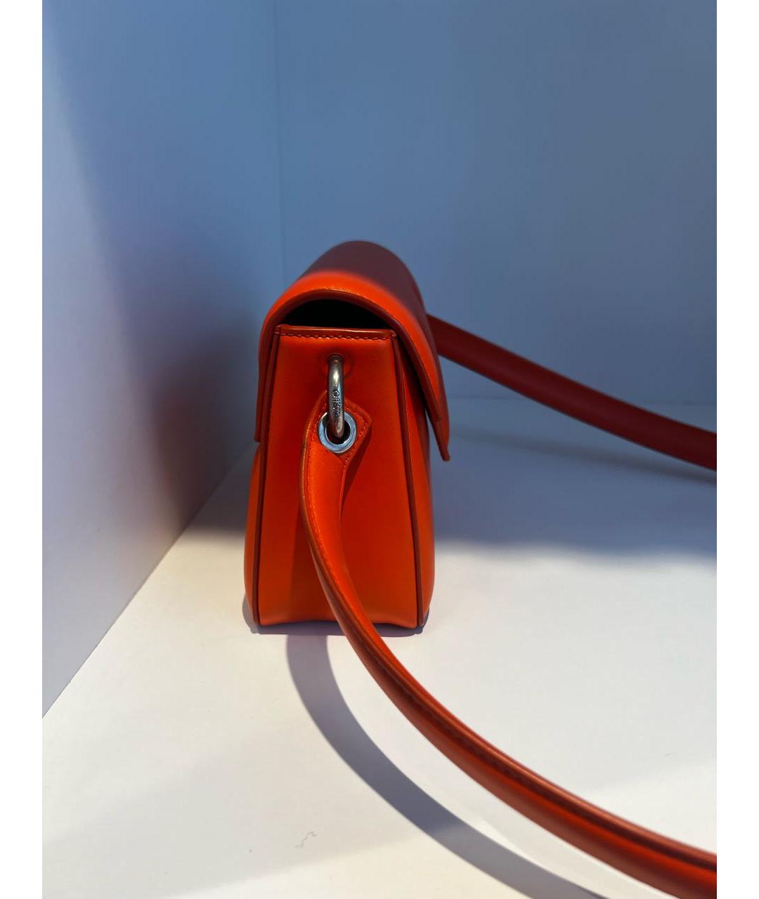 OFF-WHITE Оранжевая кожаная сумка через плечо, фото 4
