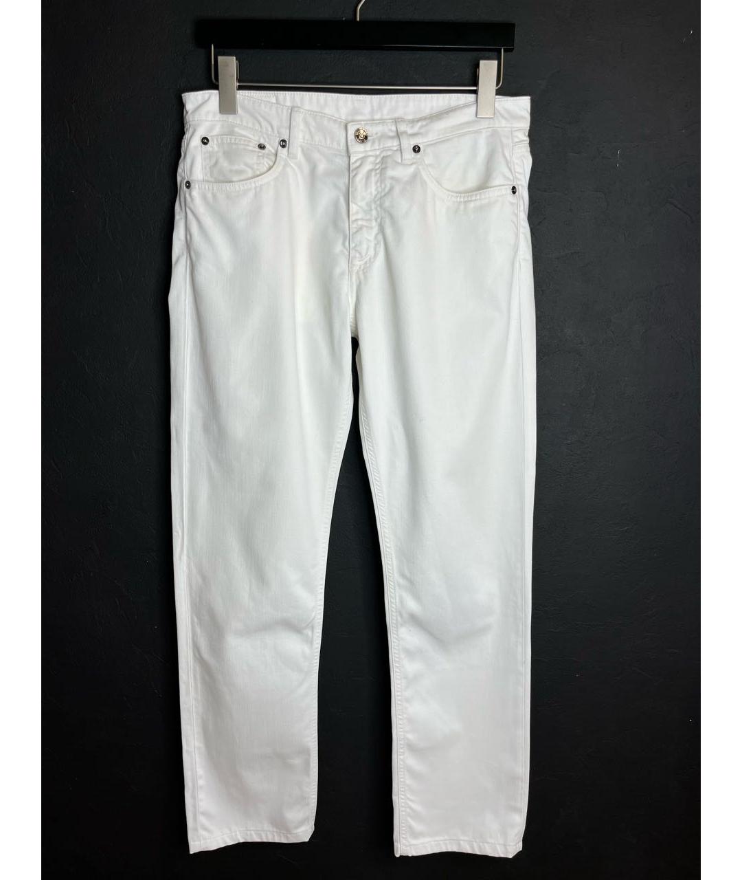 ERMENEGILDO ZEGNA Белые хлопко-лиоцелловые прямые джинсы, фото 9