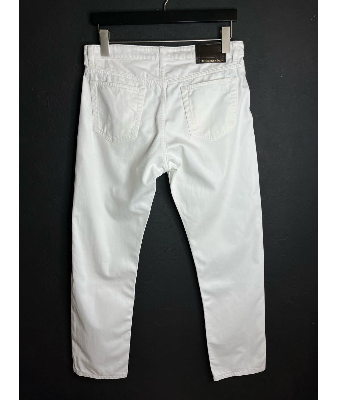 ERMENEGILDO ZEGNA Белые хлопко-лиоцелловые прямые джинсы, фото 2