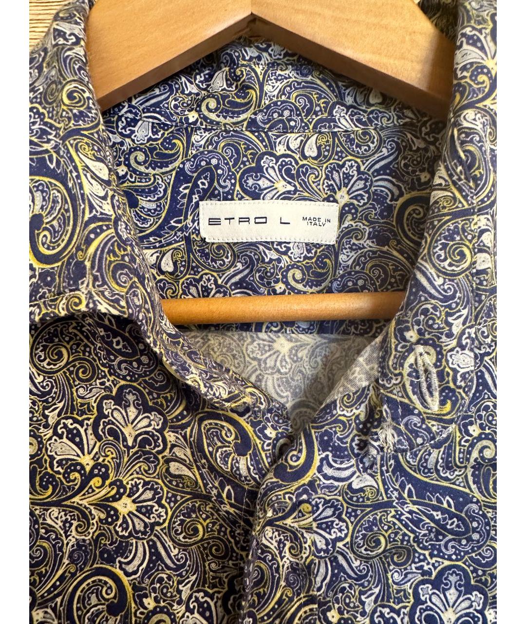 ETRO Синяя хлопковая кэжуал рубашка, фото 8