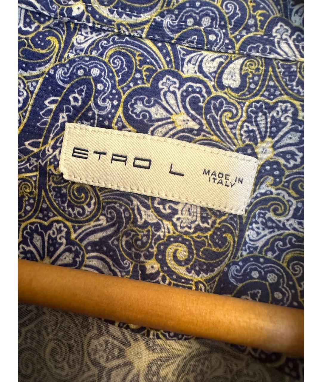 ETRO Синяя хлопковая кэжуал рубашка, фото 6