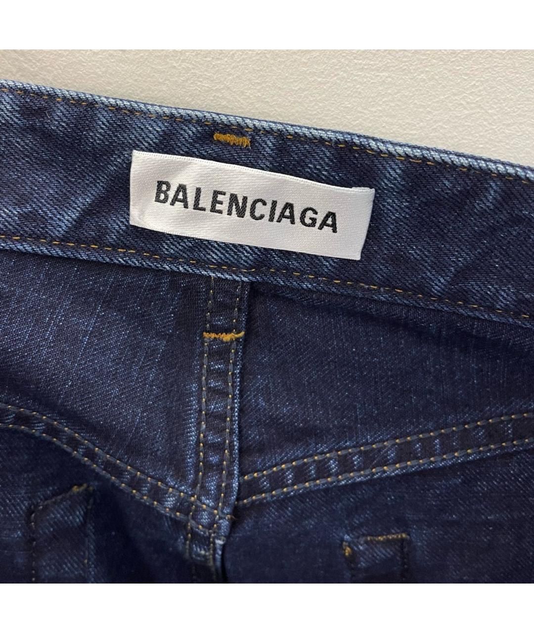 BALENCIAGA Темно-синие хлопковые прямые джинсы, фото 3