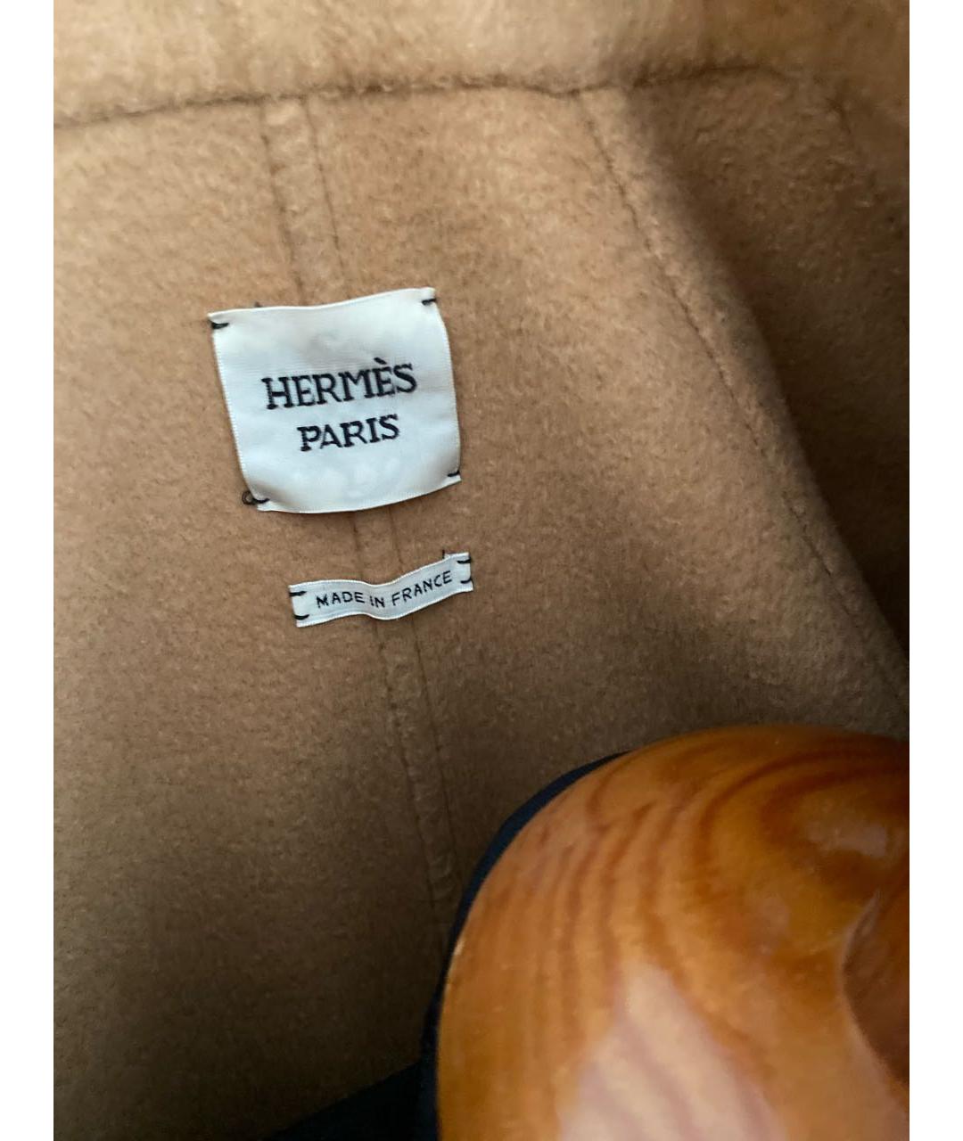 HERMES PRE-OWNED Горчичное кашемировое пальто, фото 3