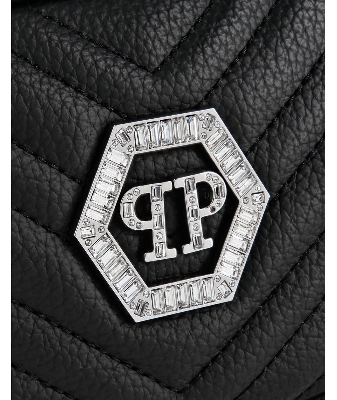 PHILIPP PLEIN Черная поясная сумка из искусственной кожи, фото 3