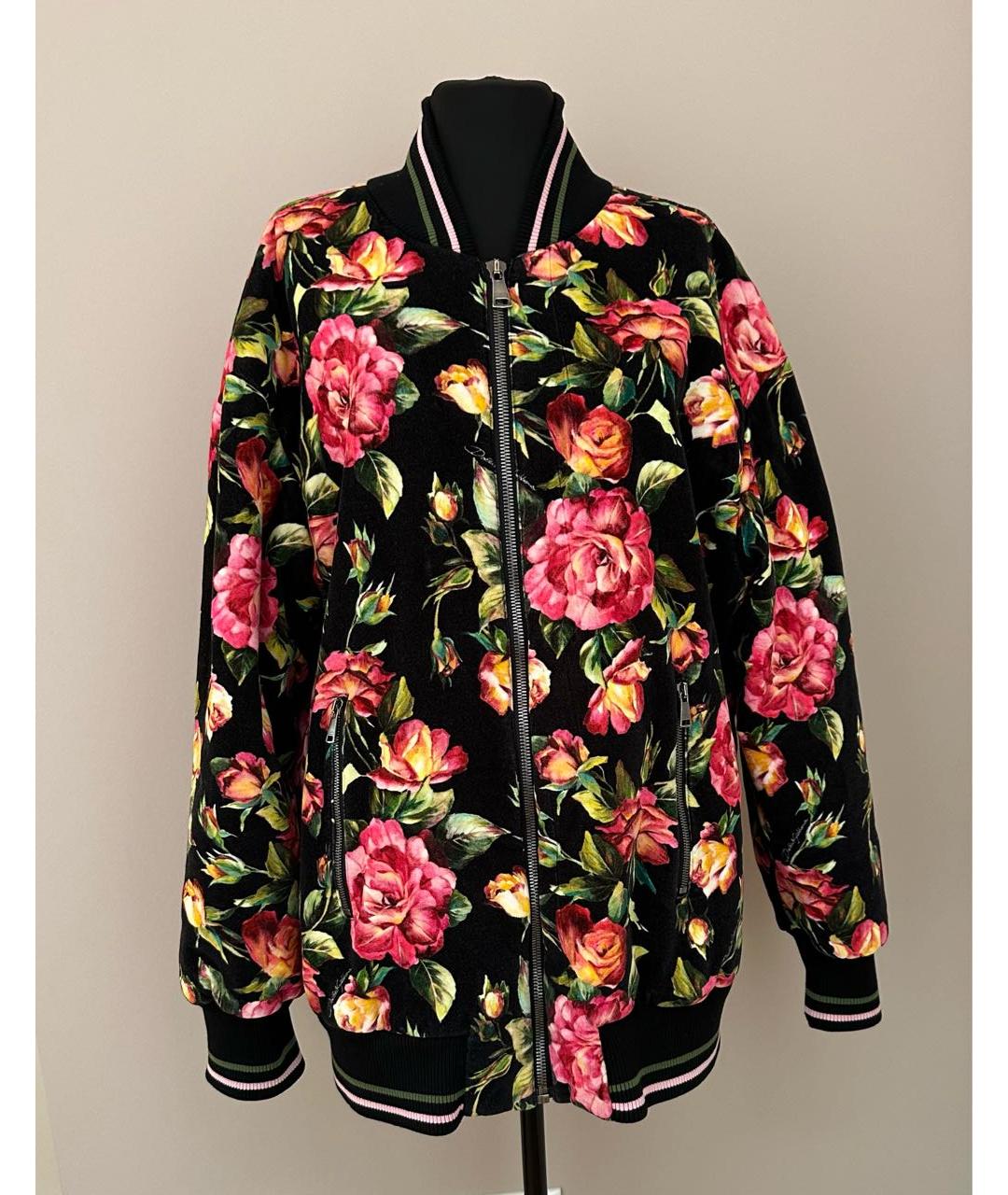 DOLCE&GABBANA Черный бархатный пуховик, фото 8