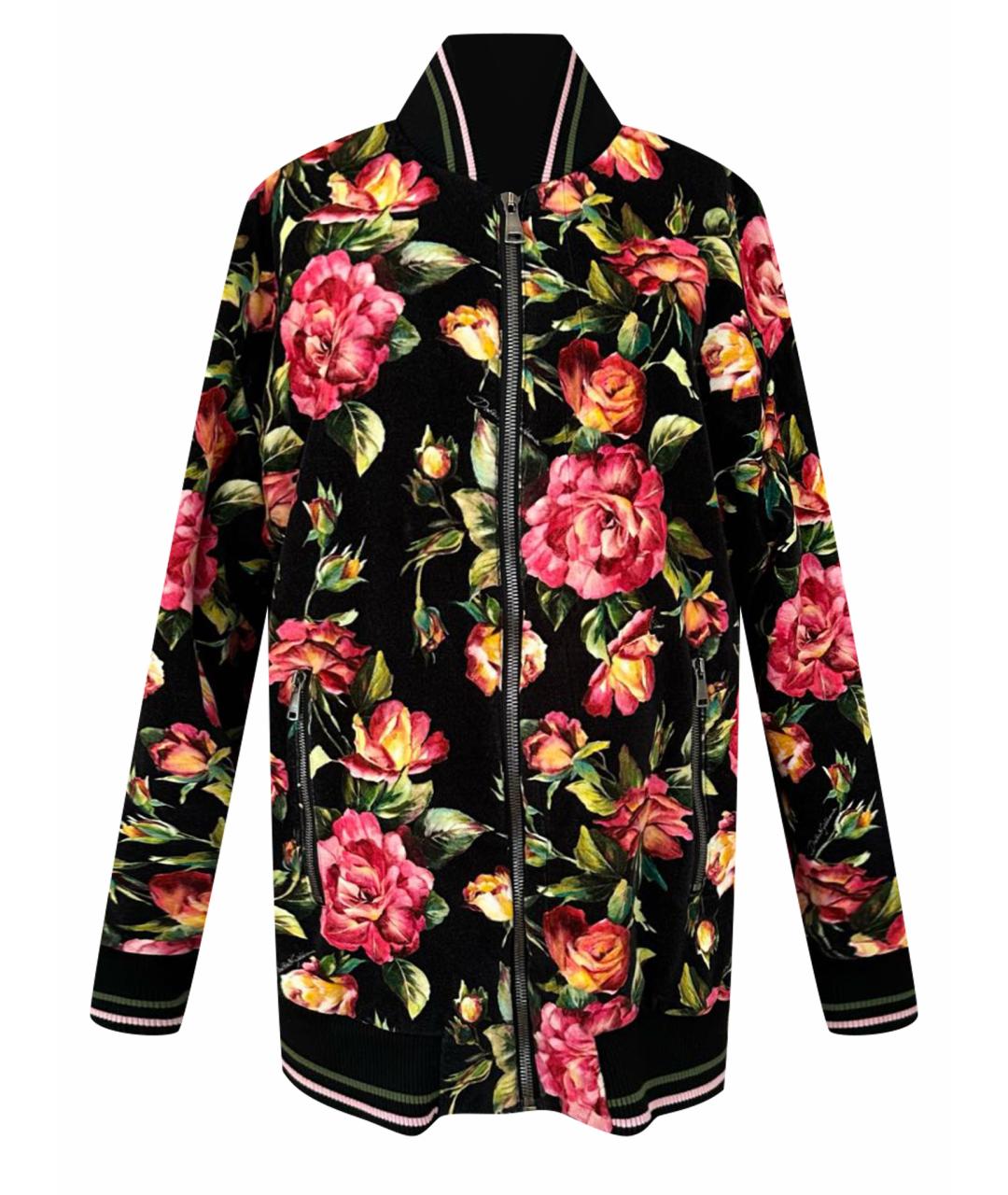 DOLCE&GABBANA Черный бархатный пуховик, фото 1