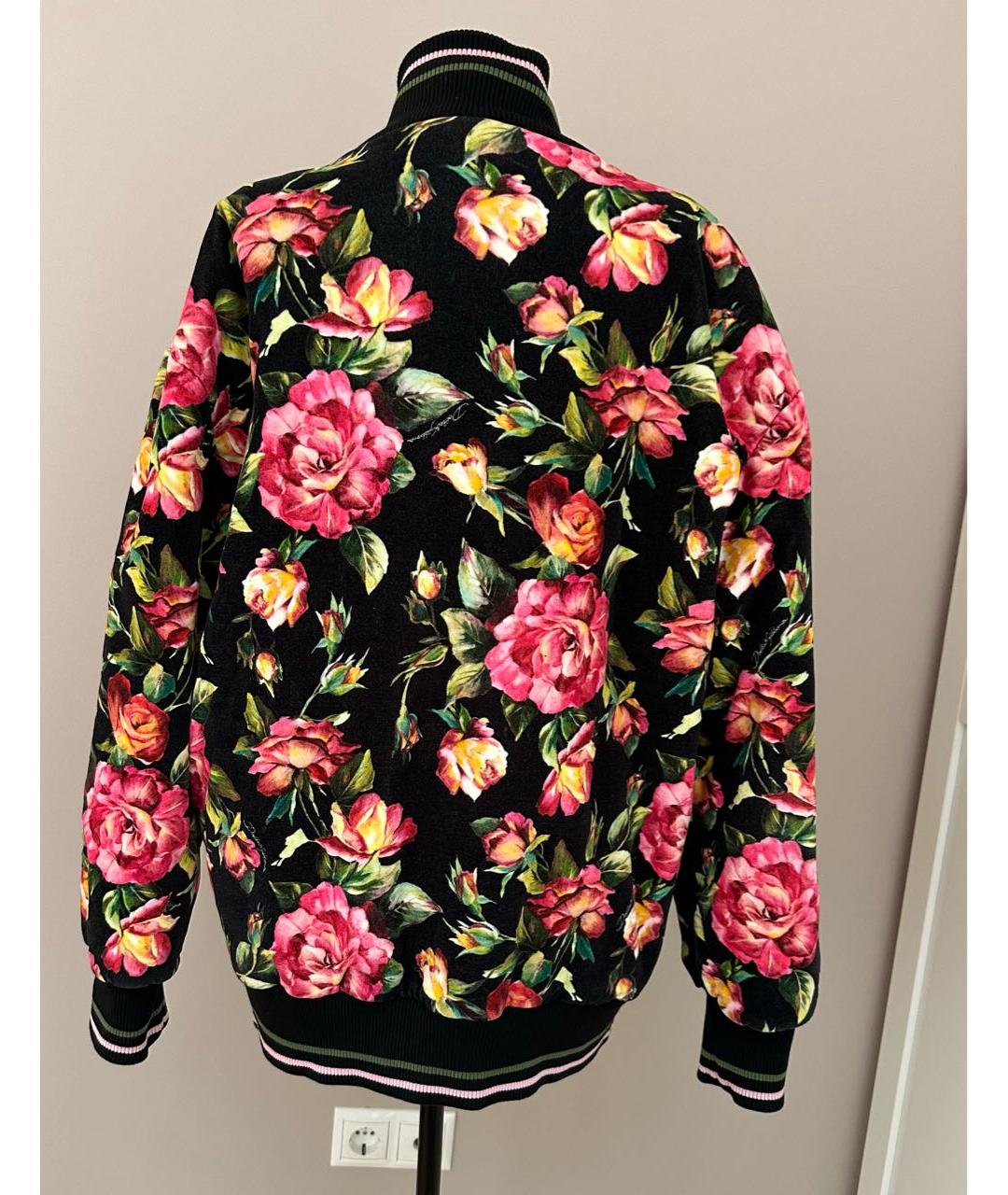 DOLCE&GABBANA Черный бархатный пуховик, фото 2