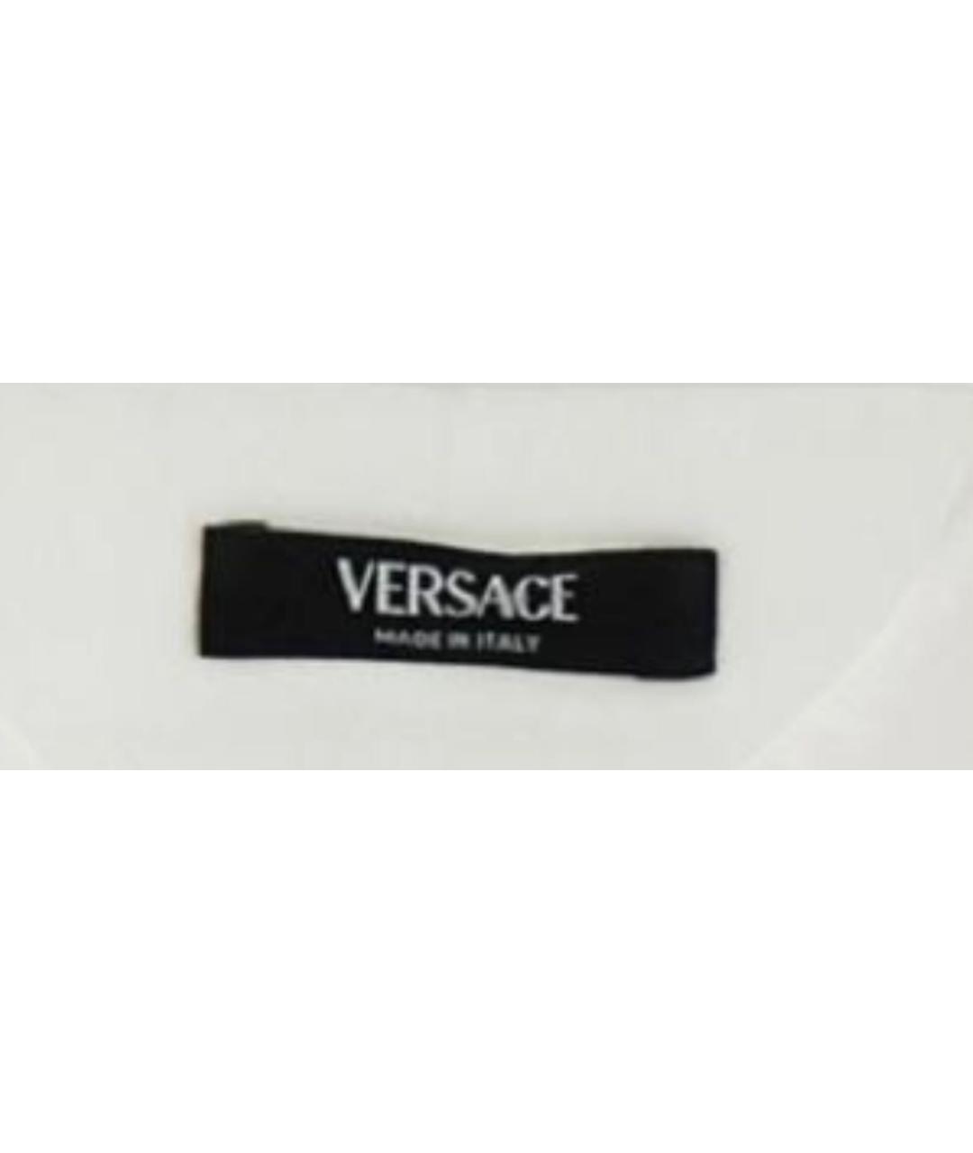 VERSACE Белые хлопко-эластановые прямые брюки, фото 3