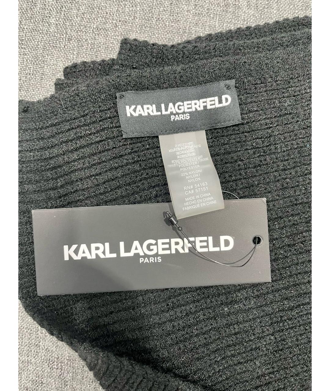 KARL LAGERFELD Черный шарф, фото 3