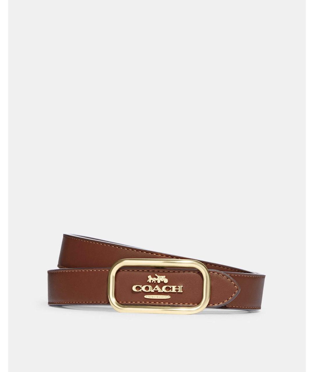COACH Коричневый кожаный ремень, фото 6