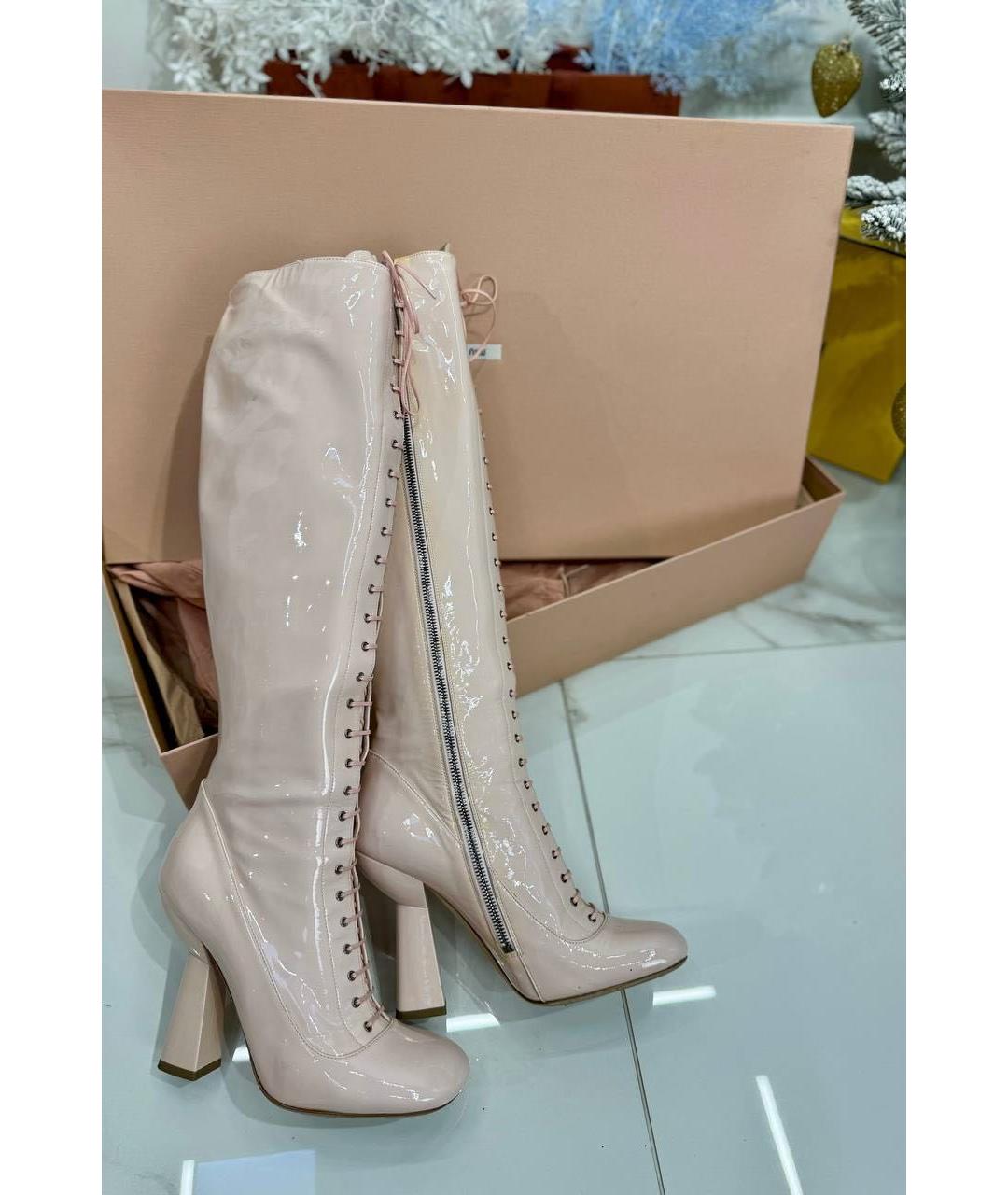 MIU MIU Бежевые сапоги, фото 7