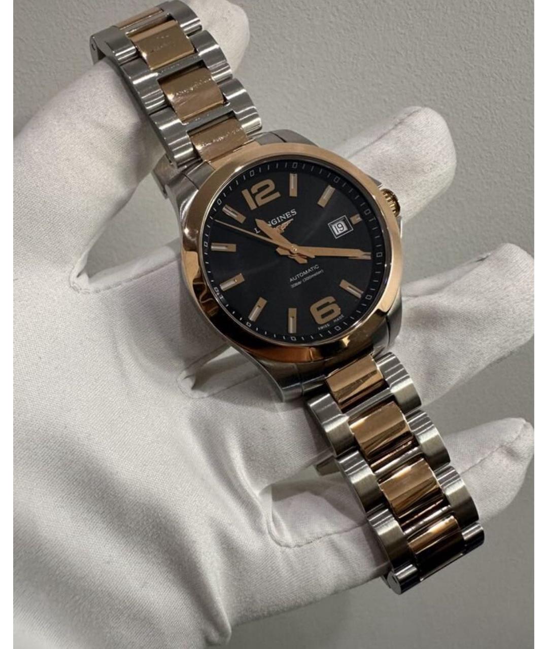LONGINES Черные металлические часы, фото 9