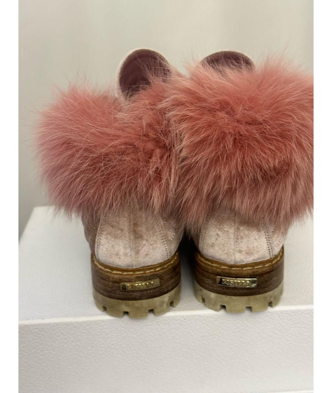 LE SILLA Розовые бархатные ботинки, фото 3