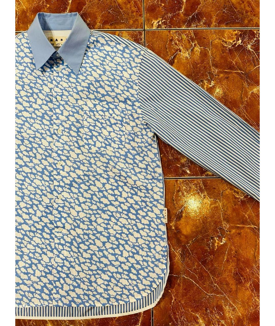 MARNI Голубая хлопковая кэжуал рубашка, фото 8