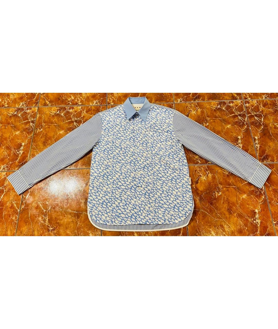MARNI Голубая хлопковая кэжуал рубашка, фото 3