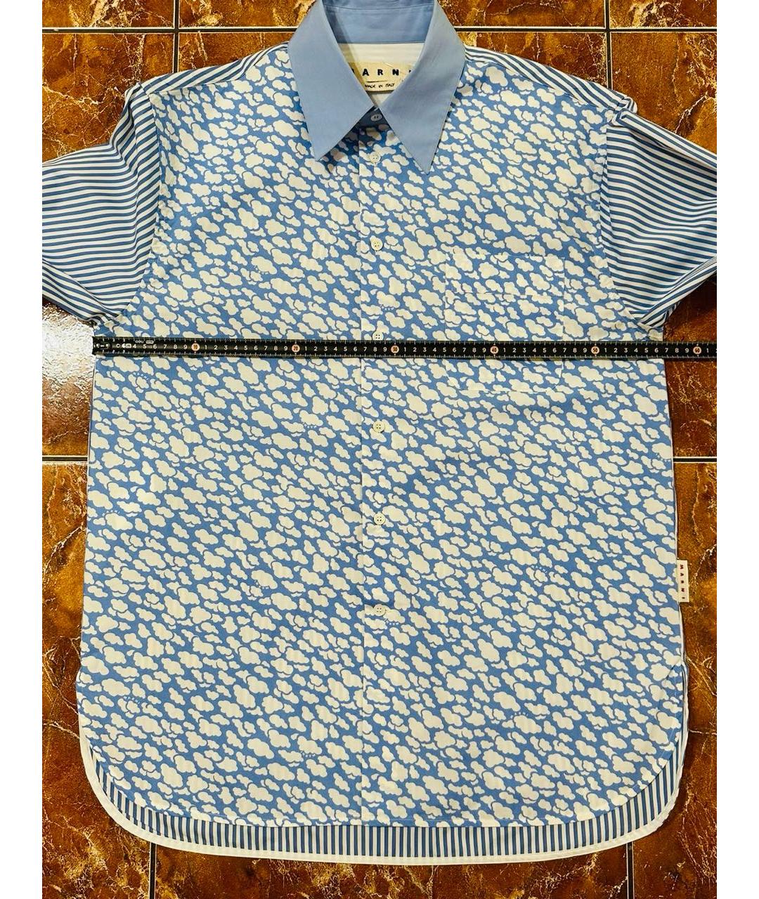 MARNI Голубая хлопковая кэжуал рубашка, фото 7