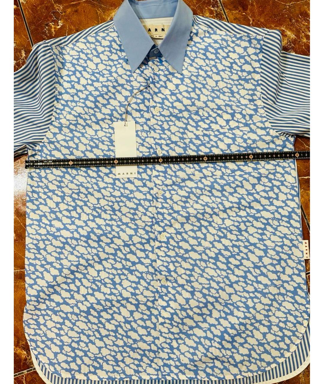 MARNI Голубая хлопковая кэжуал рубашка, фото 7