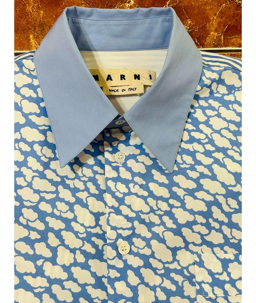 MARNI Голубая хлопковая кэжуал рубашка, фото 4
