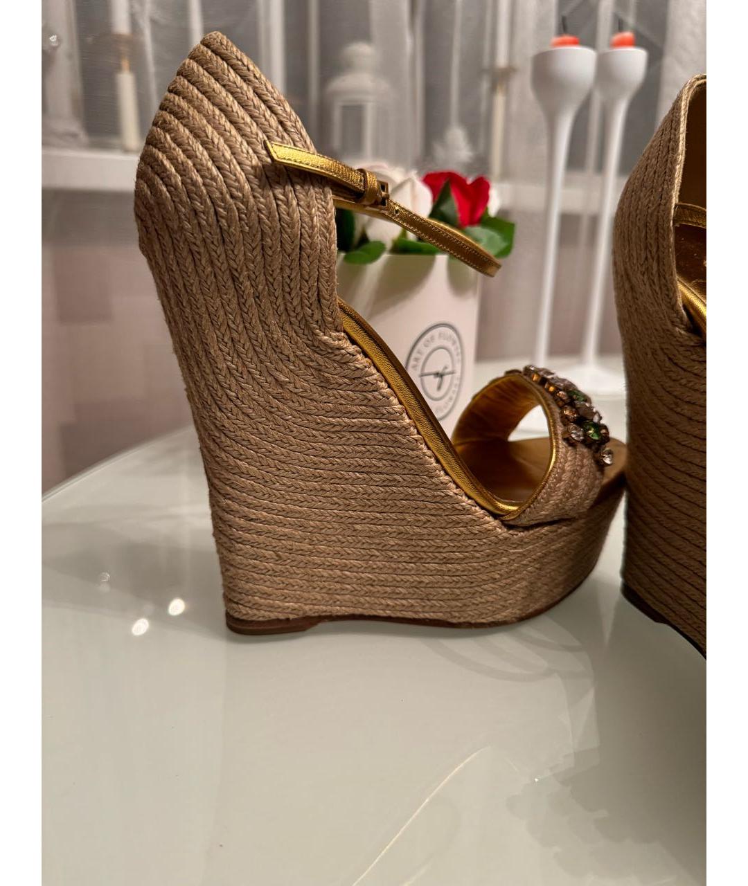 GUCCI Бежевые босоножки, фото 3