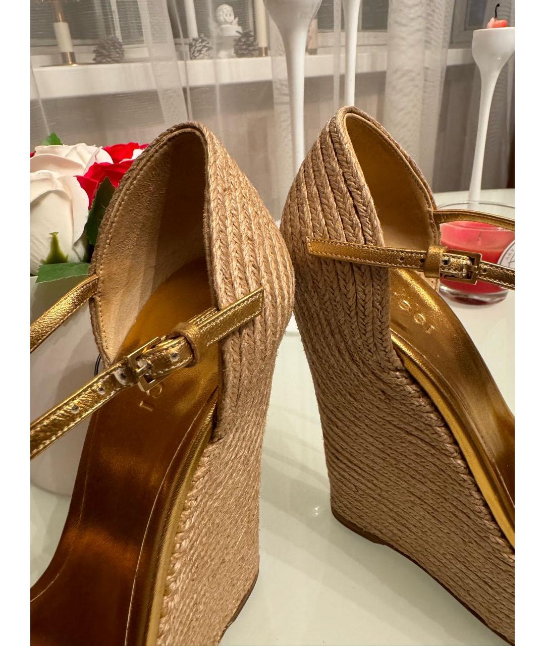 GUCCI Бежевые босоножки, фото 8