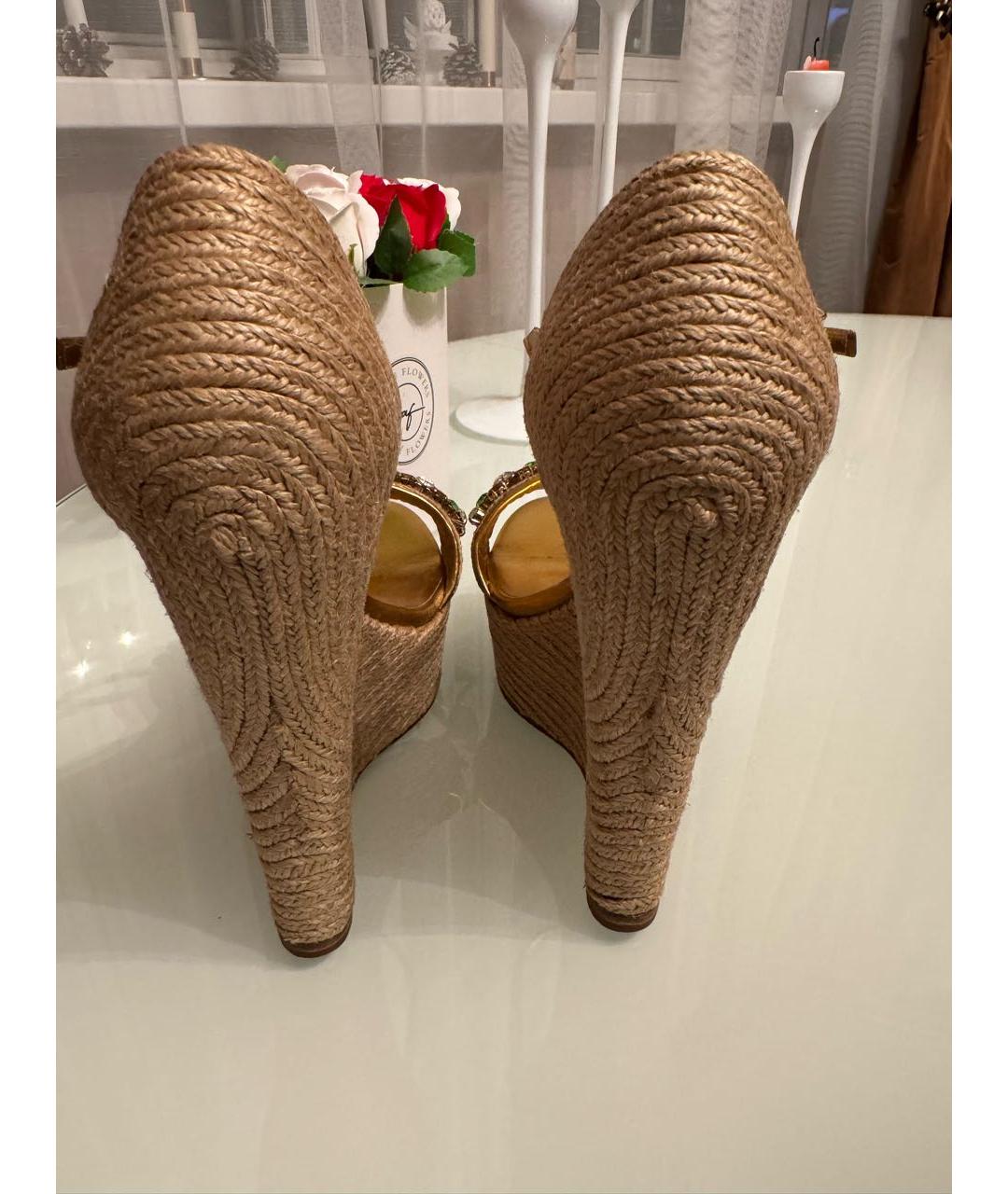 GUCCI Бежевые босоножки, фото 4