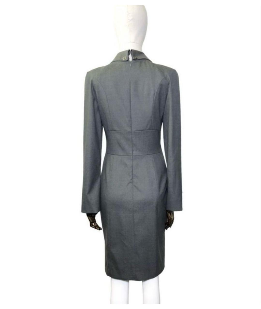 CHANEL PRE-OWNED Серое шерстяное повседневное платье, фото 3