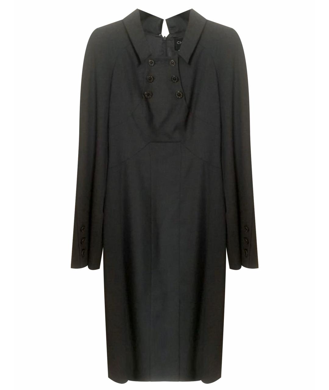 CHANEL PRE-OWNED Серое шерстяное повседневное платье, фото 1