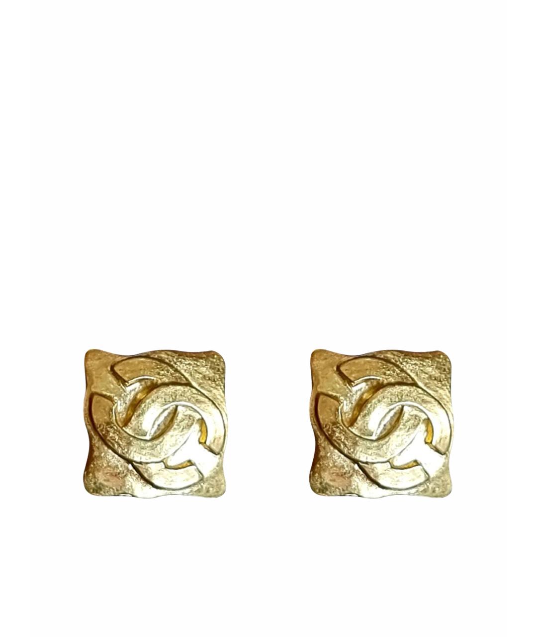 CHANEL PRE-OWNED Золотые металлические клипсы, фото 1