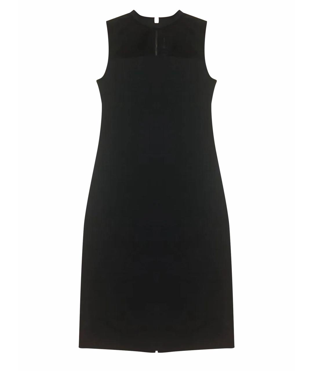 ST. JOHN Черное шерстяное повседневное платье, фото 1