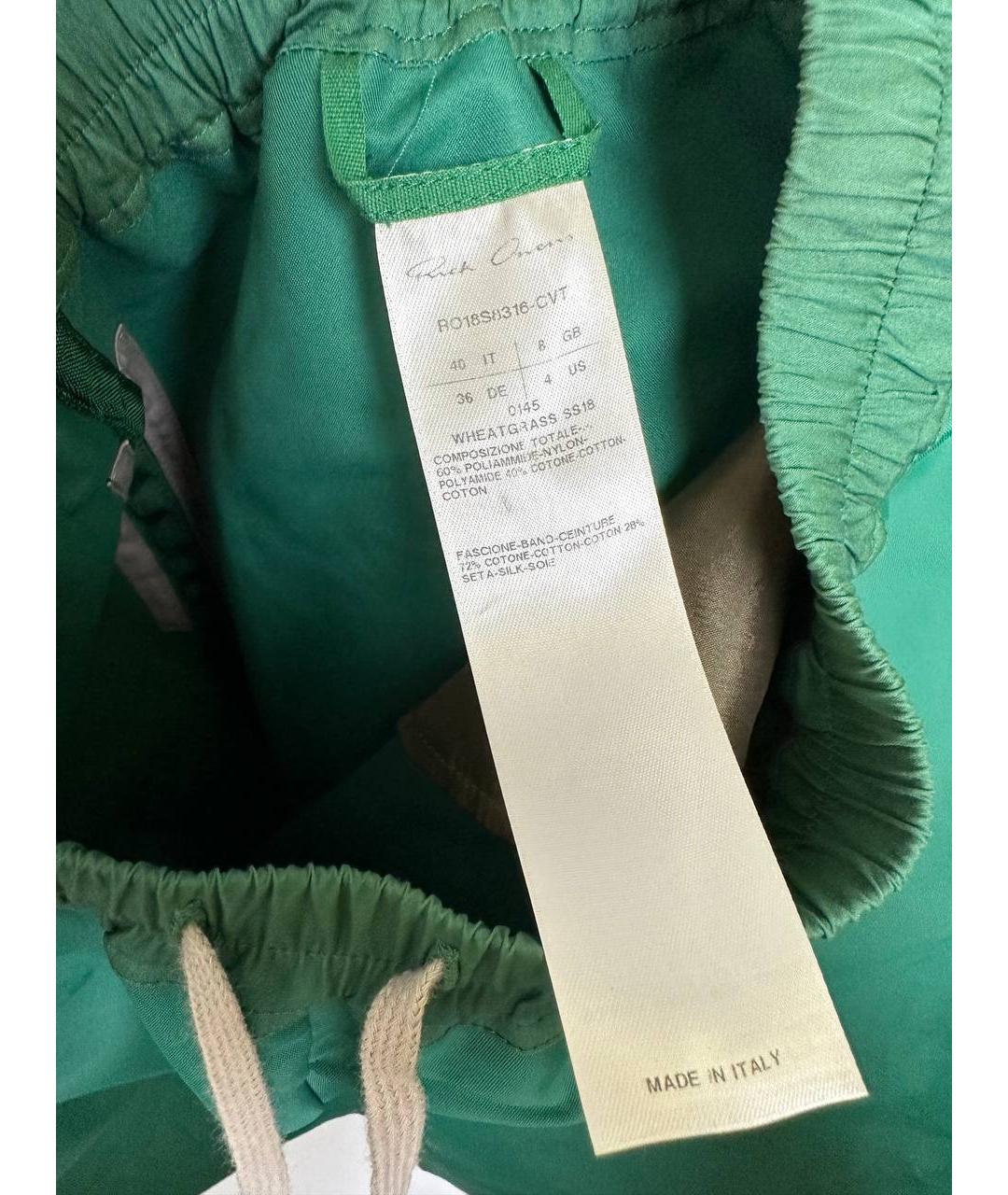 RICK OWENS Зеленые полиамидовые шорты, фото 3