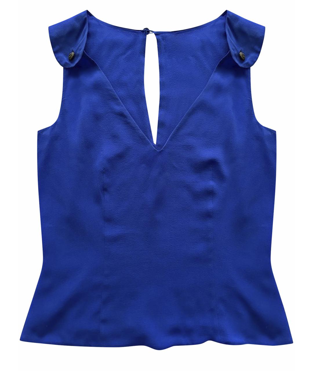 LA PERLA Синяя шелковая блузы, фото 1