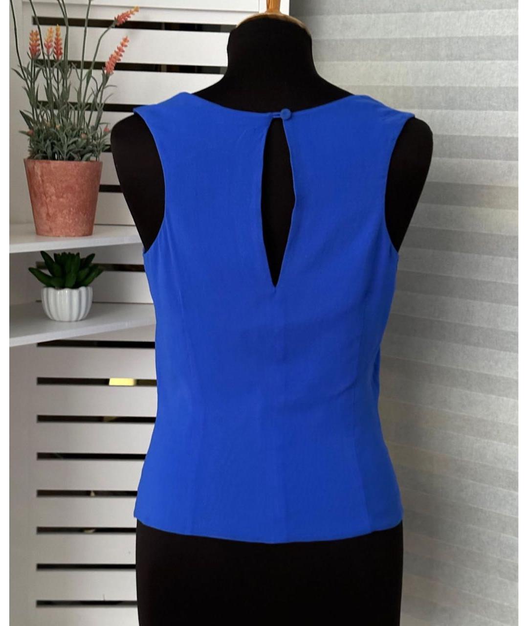 LA PERLA Синяя шелковая блузы, фото 2
