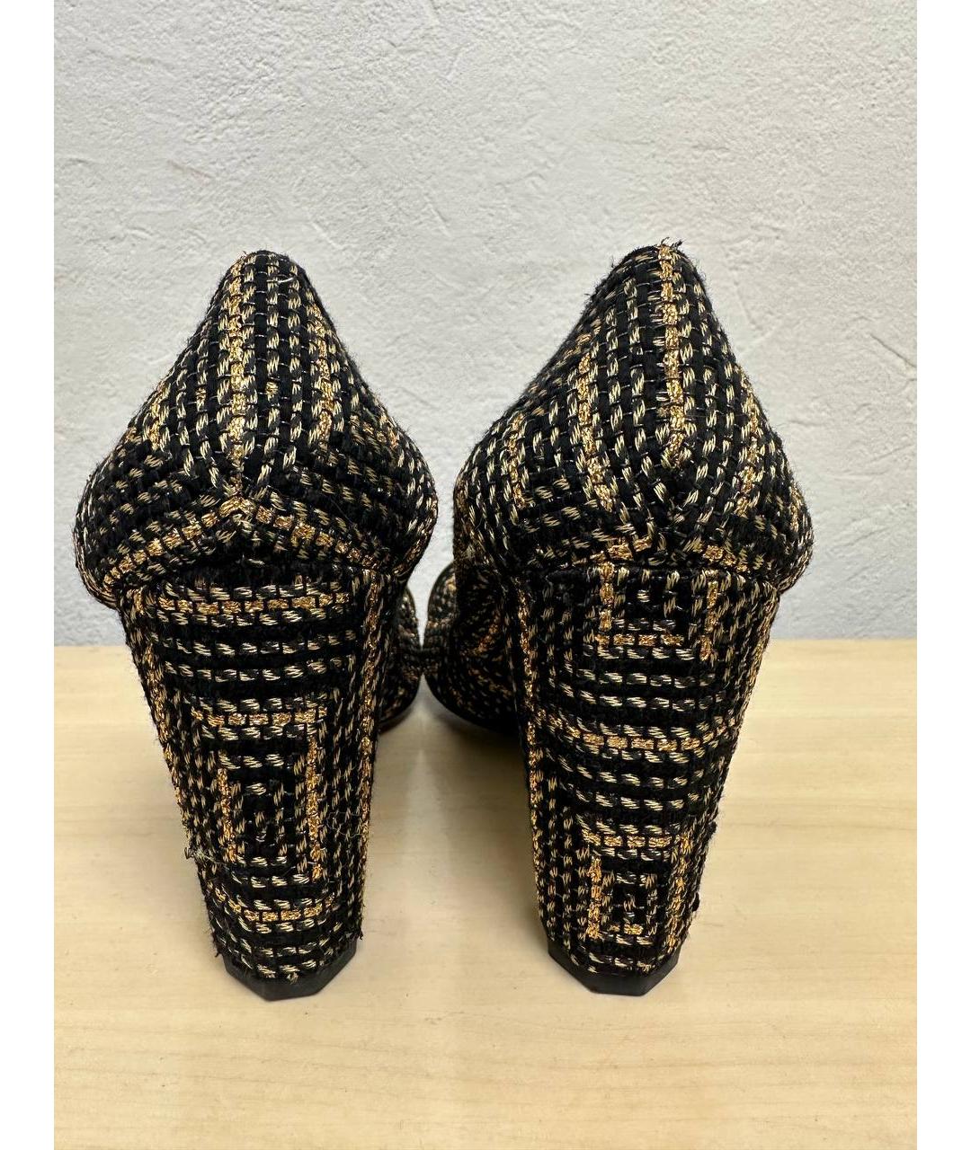 CHANEL PRE-OWNED Черные текстильные туфли, фото 5
