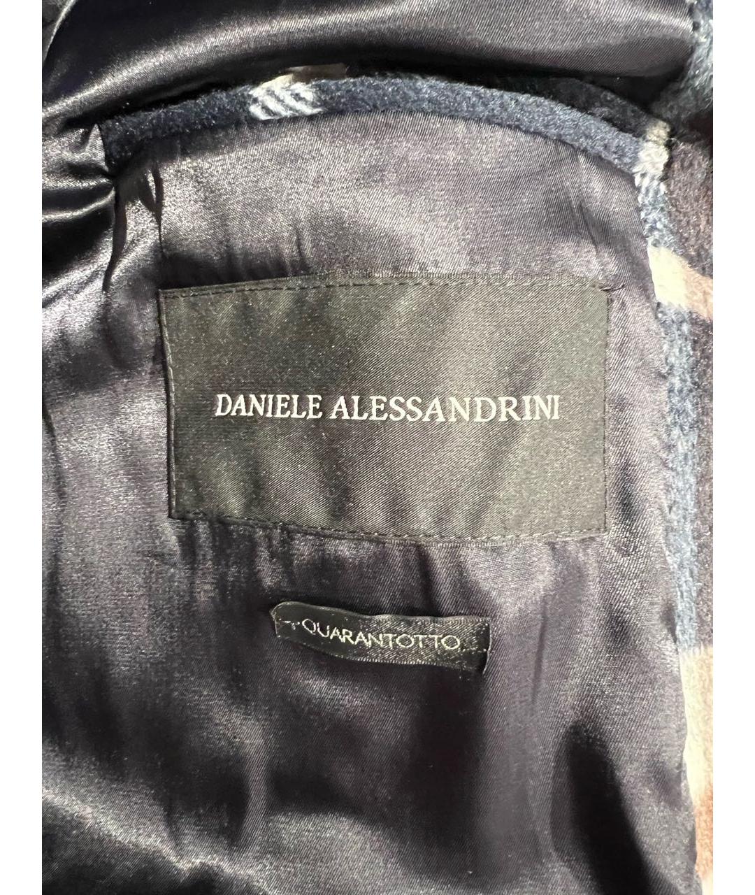 DANIELE ALESSANDRINI Черное полиэстеровое пальто, фото 3