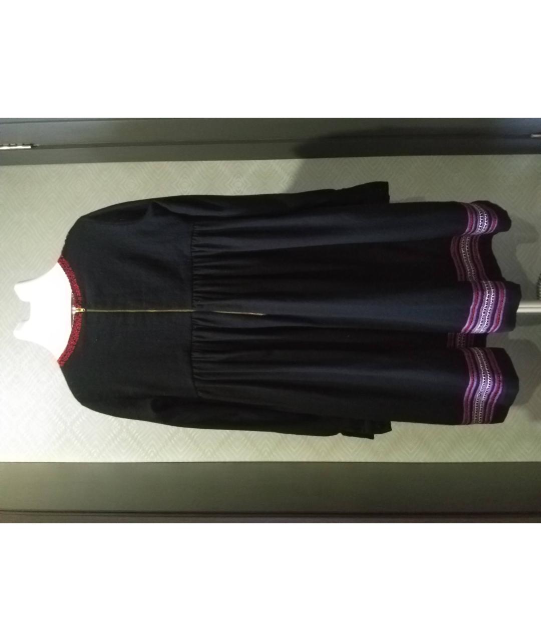 MANOUSH Черное шерстяное повседневное платье, фото 2