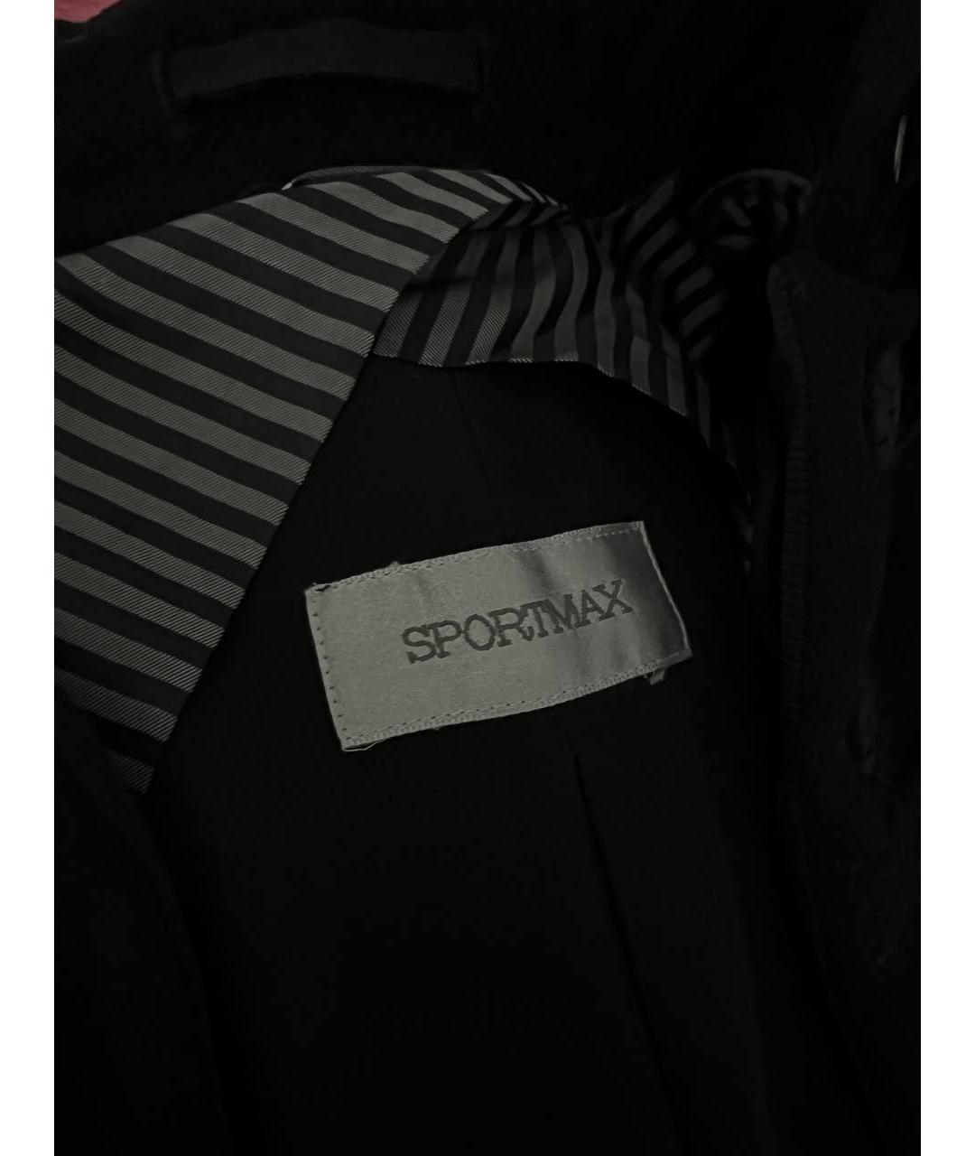 SPORTMAX Черное шерстяное пальто, фото 4