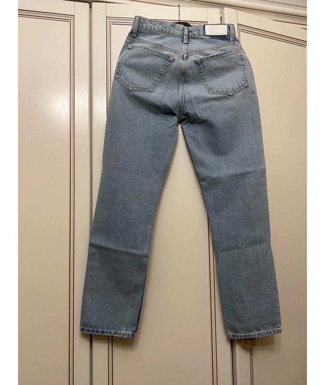 RE/DONE Голубые хлопковые прямые джинсы, фото 2