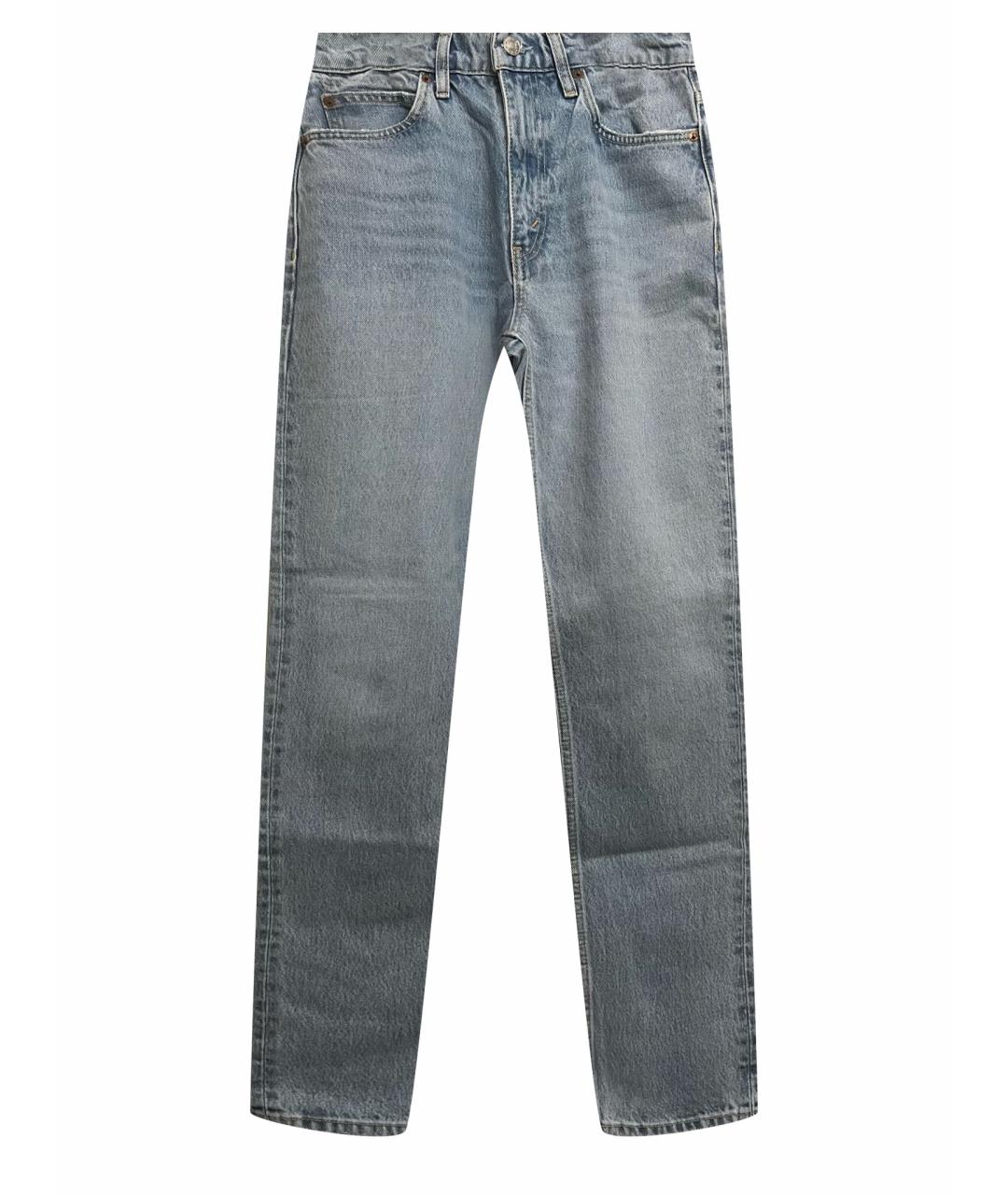 RE/DONE Голубые хлопковые прямые джинсы, фото 1