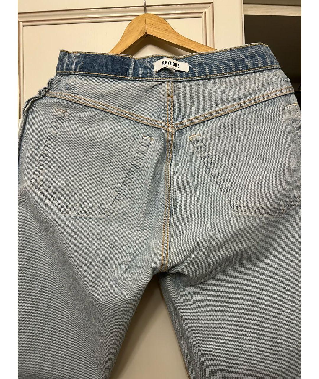 RE/DONE Голубые хлопковые прямые джинсы, фото 3