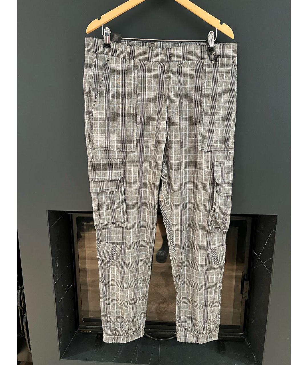 ALESSANDRO DELL'ACQUA Серые полиамидовые брюки чинос, фото 9