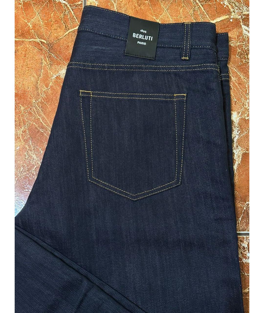 BERLUTI Темно-синие хлопковые джинсы, фото 5