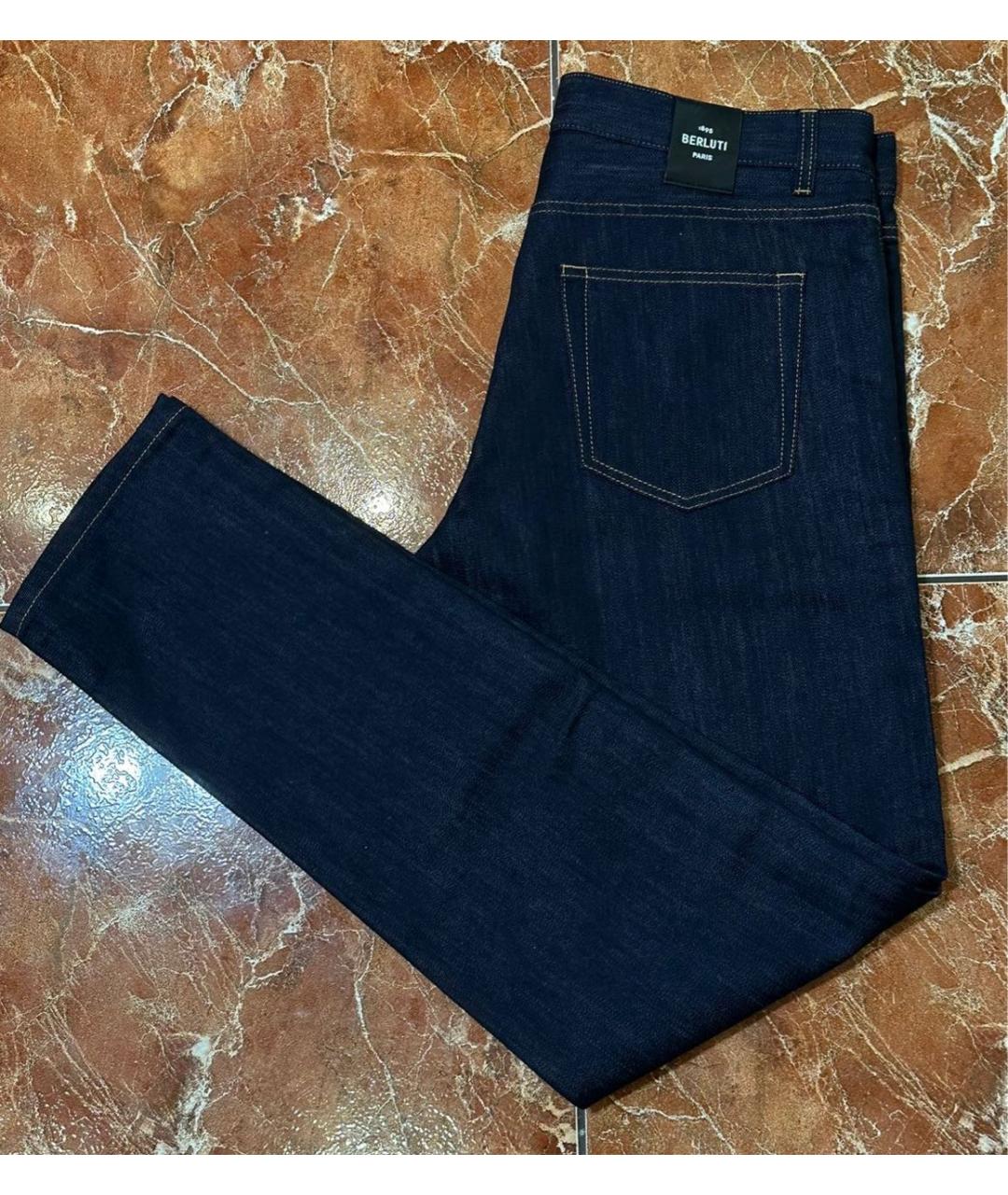 BERLUTI Темно-синие хлопковые джинсы, фото 3