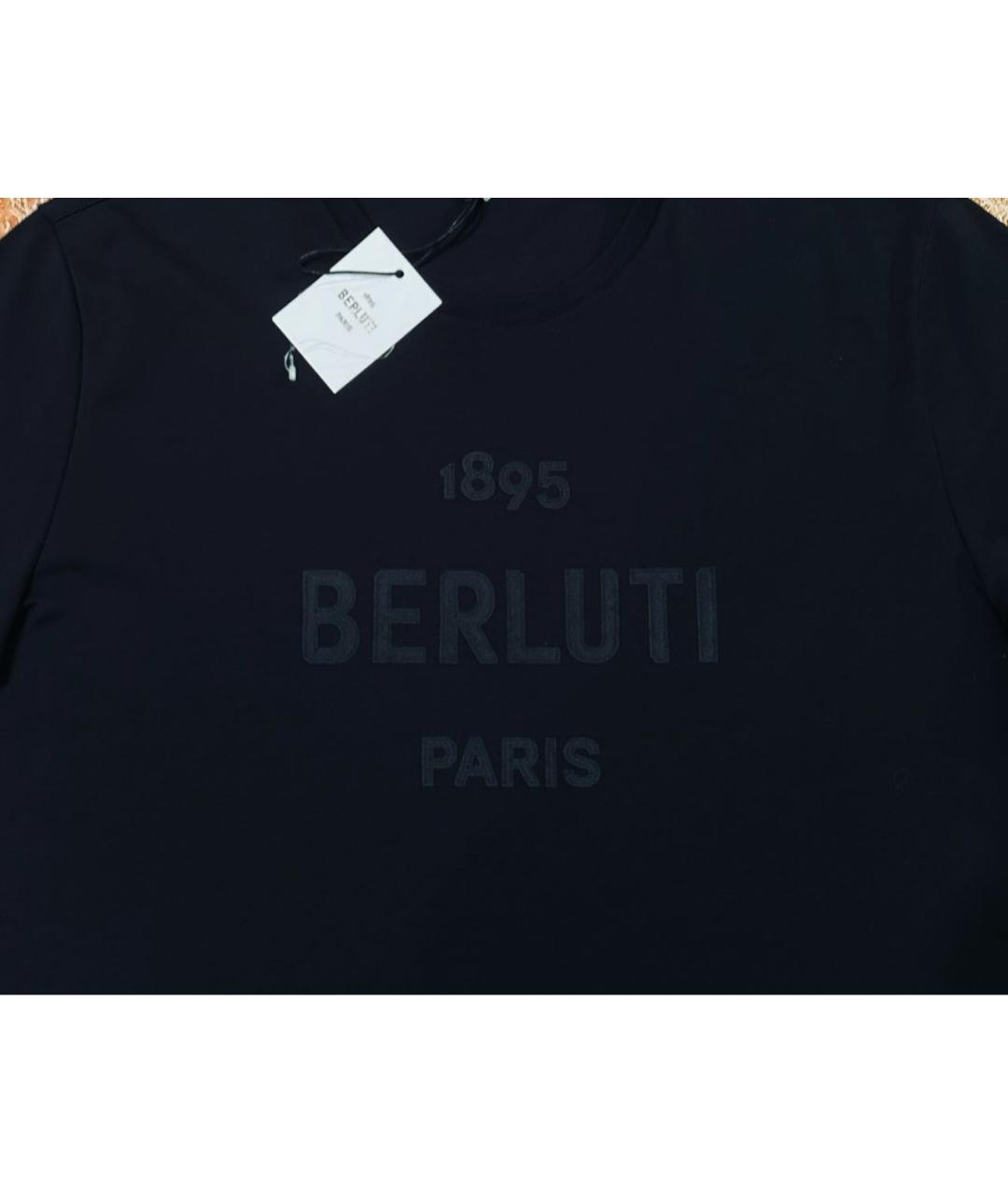 BERLUTI Черная хлопковая футболка, фото 7