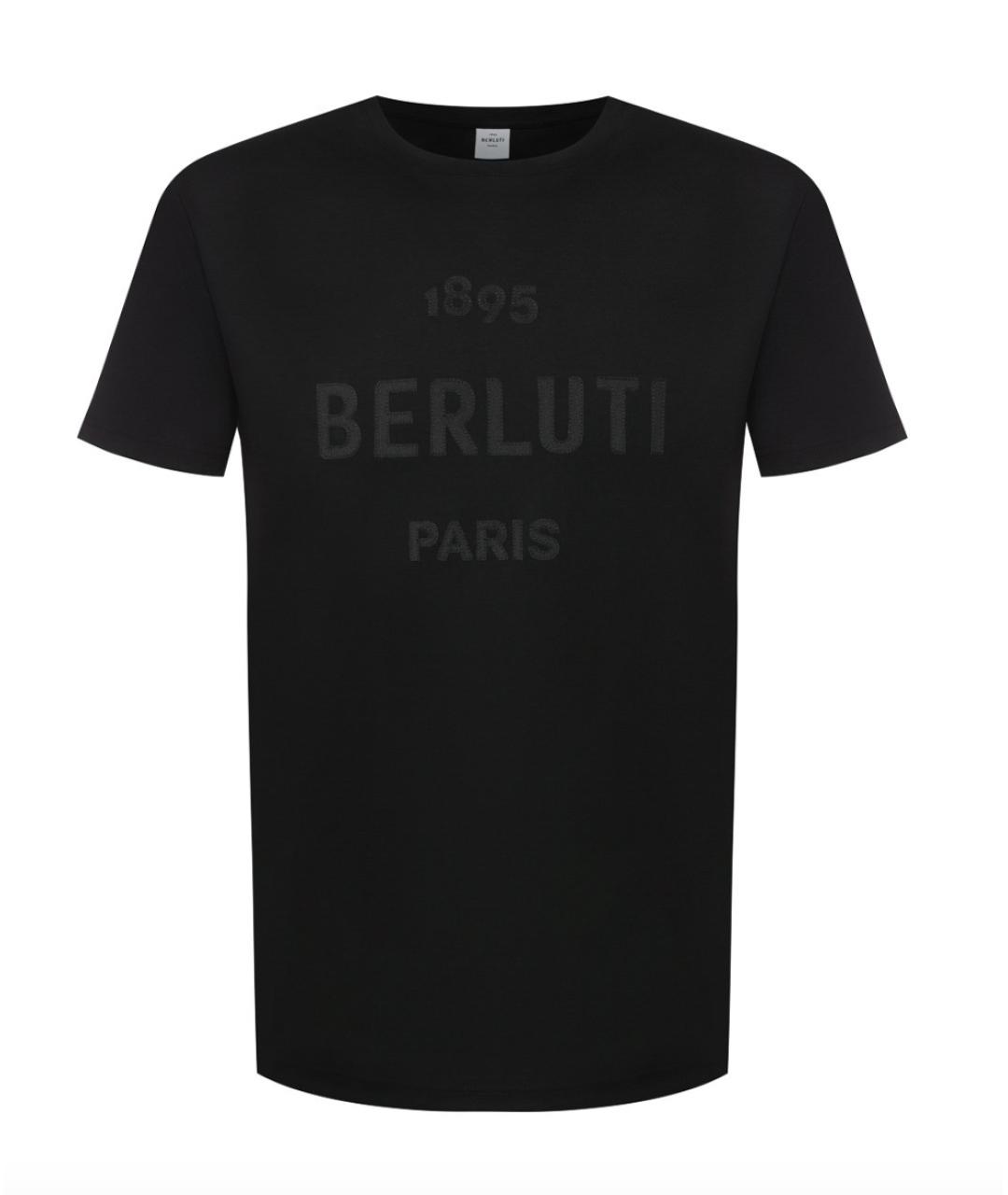 BERLUTI Черная хлопковая футболка, фото 1