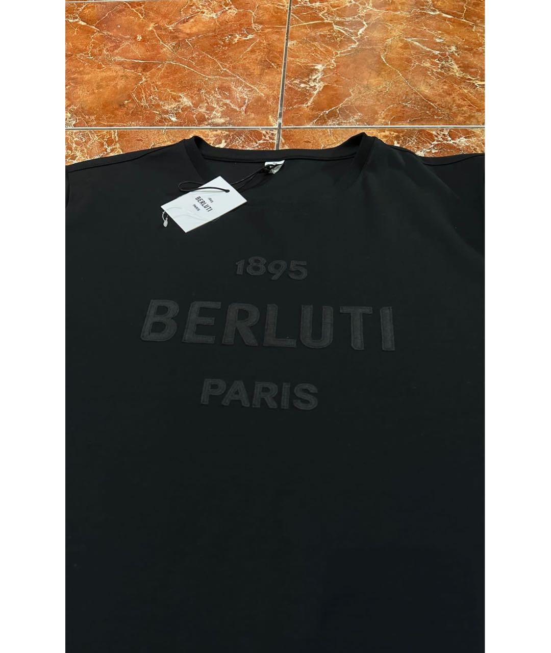 BERLUTI Черная хлопковая футболка, фото 5